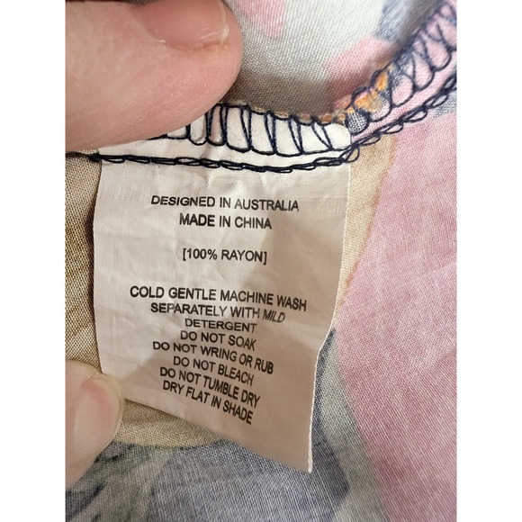 Anthropologie‎ Abel the Label Dress Womens Size M Santa Cruz Smocked Hi Low - Picture 8 of 13